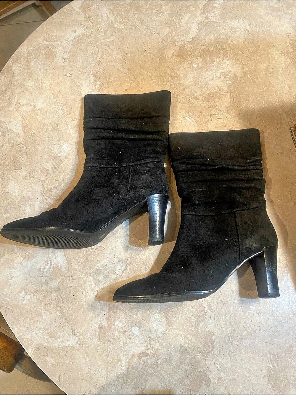 Worthington Ruched Heeled Boots in Black US 8M